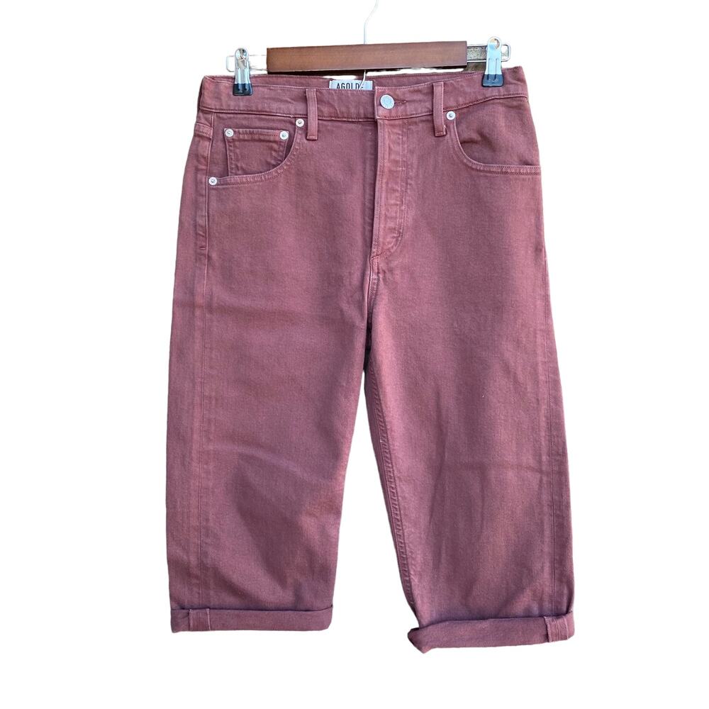 New Agolde Los Angeles Premium Women Denim Button Fly High Rise Capri Jeans 27